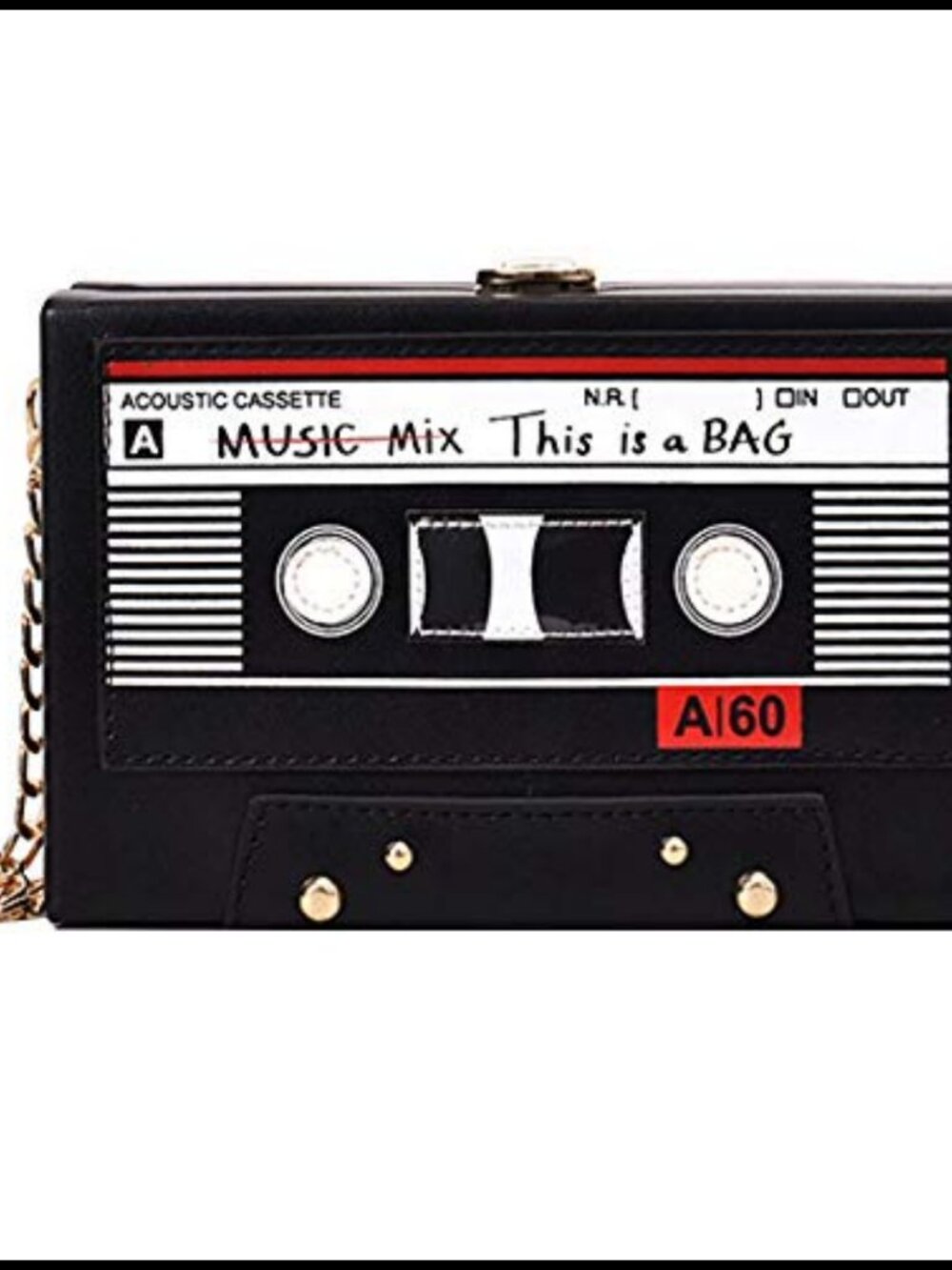 Radio Shape Crossbody Bag PU Leather Detachable Strap Evening Clutch Mini